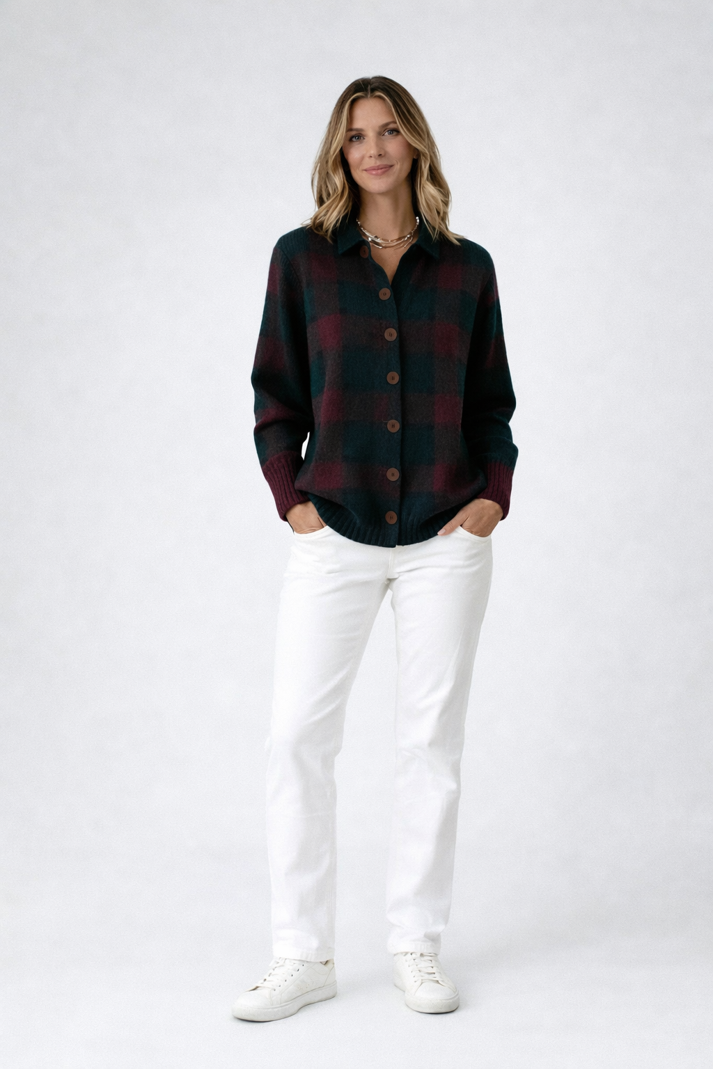The Chelsea | Karierte Strickbluse für Damen